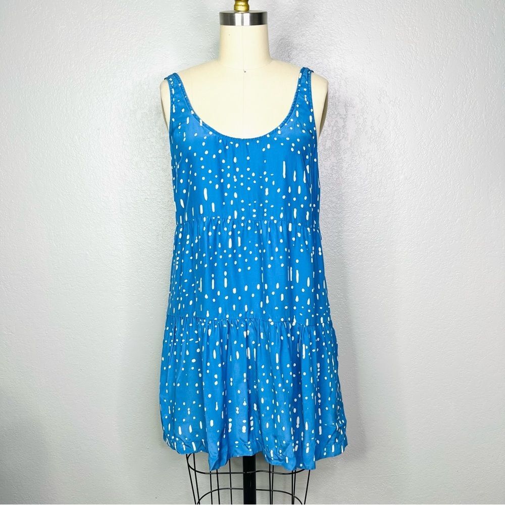 Urban Outfitters Yellow is Gold Silk tiered mini Dress small